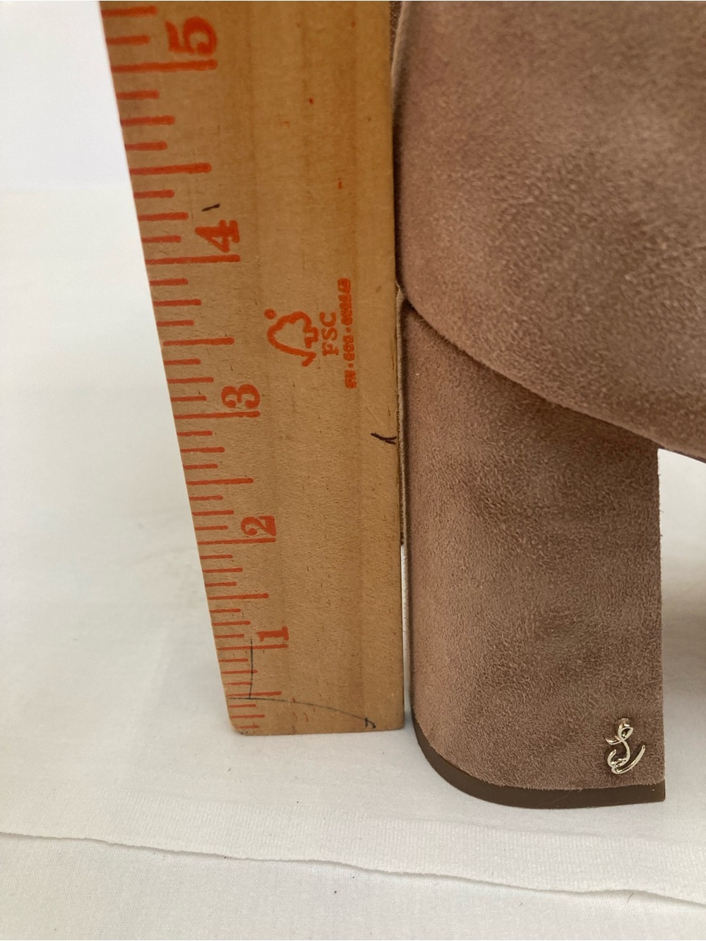 Sam Edelman Women's Taupe Suede Block Heel Ankle Boots with zipper 8.5 - Picture 9 of 10
